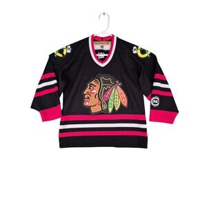 Koho Chicago Blackhawks NHL Hockey Jersey Kids Small Black Red White Canada